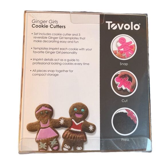 Tovolo Ginger Girl Cookie Cutter and 6 Stamps - Picture 3 of 11